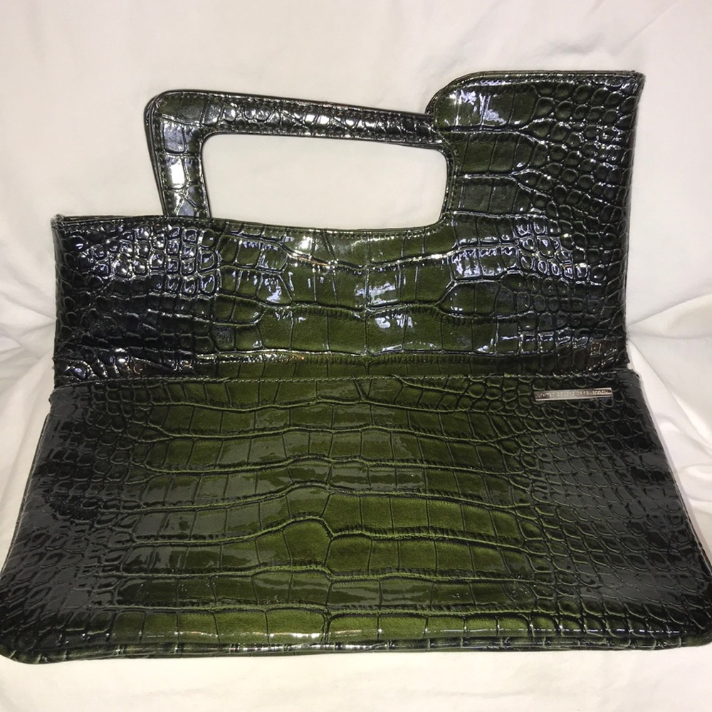 Handbag and clutch croc faux patent leather